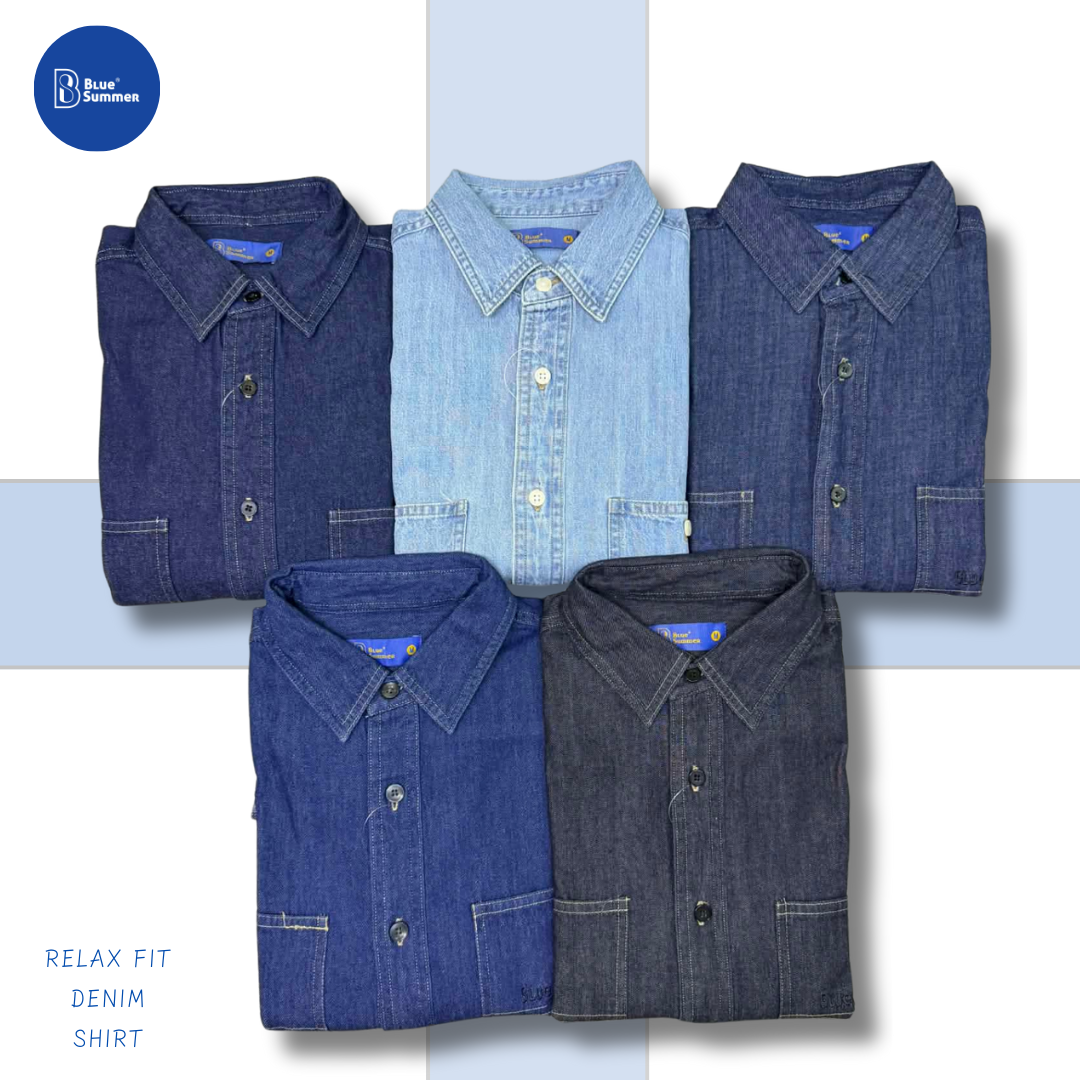 Relaxed Fit Washed Denim Shirt